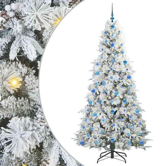 Árvore de Natal Articulada Artificial Branco 210 cm PE e PVC