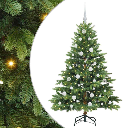 Árvore de Natal Artificial com 150 LEDs Verde 150 cm PE e PVC