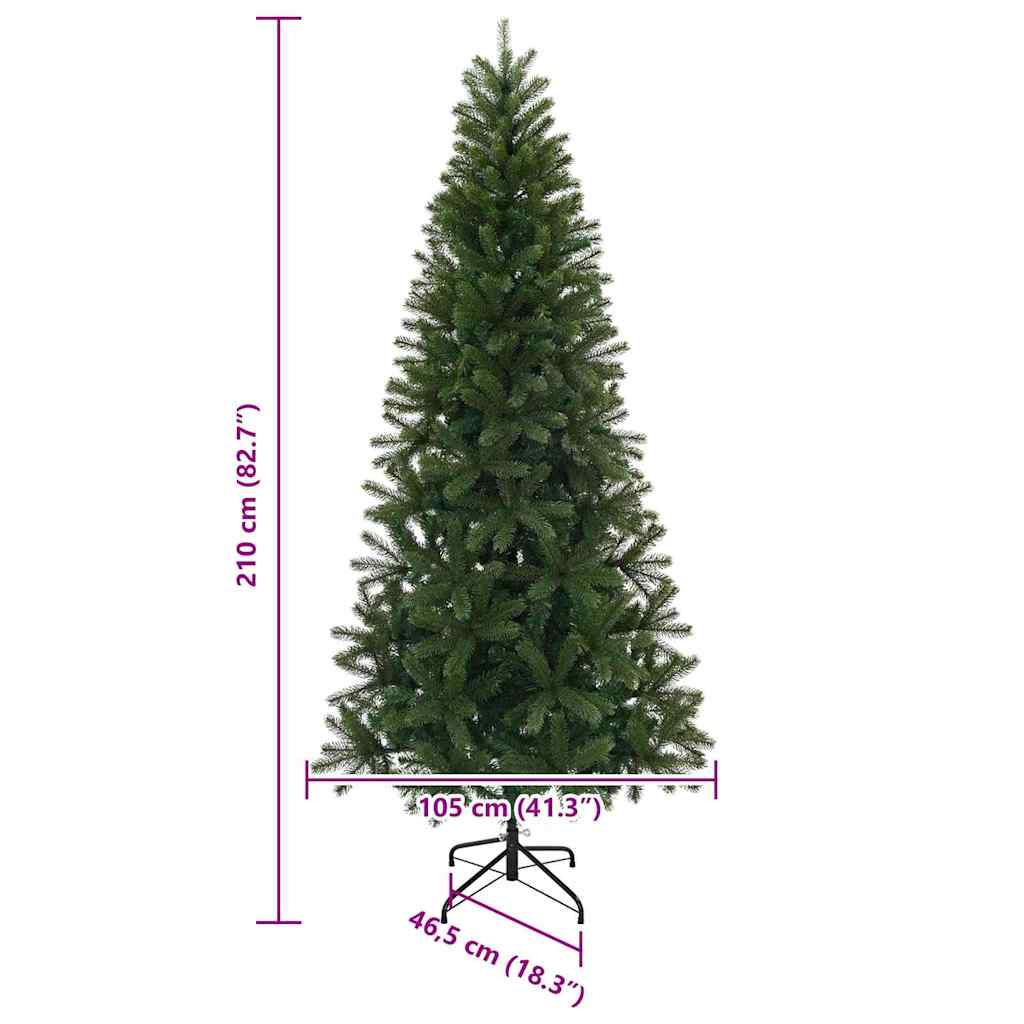 Árvore de Natal Artificial Verde 210 cm PVC, PE e aço
