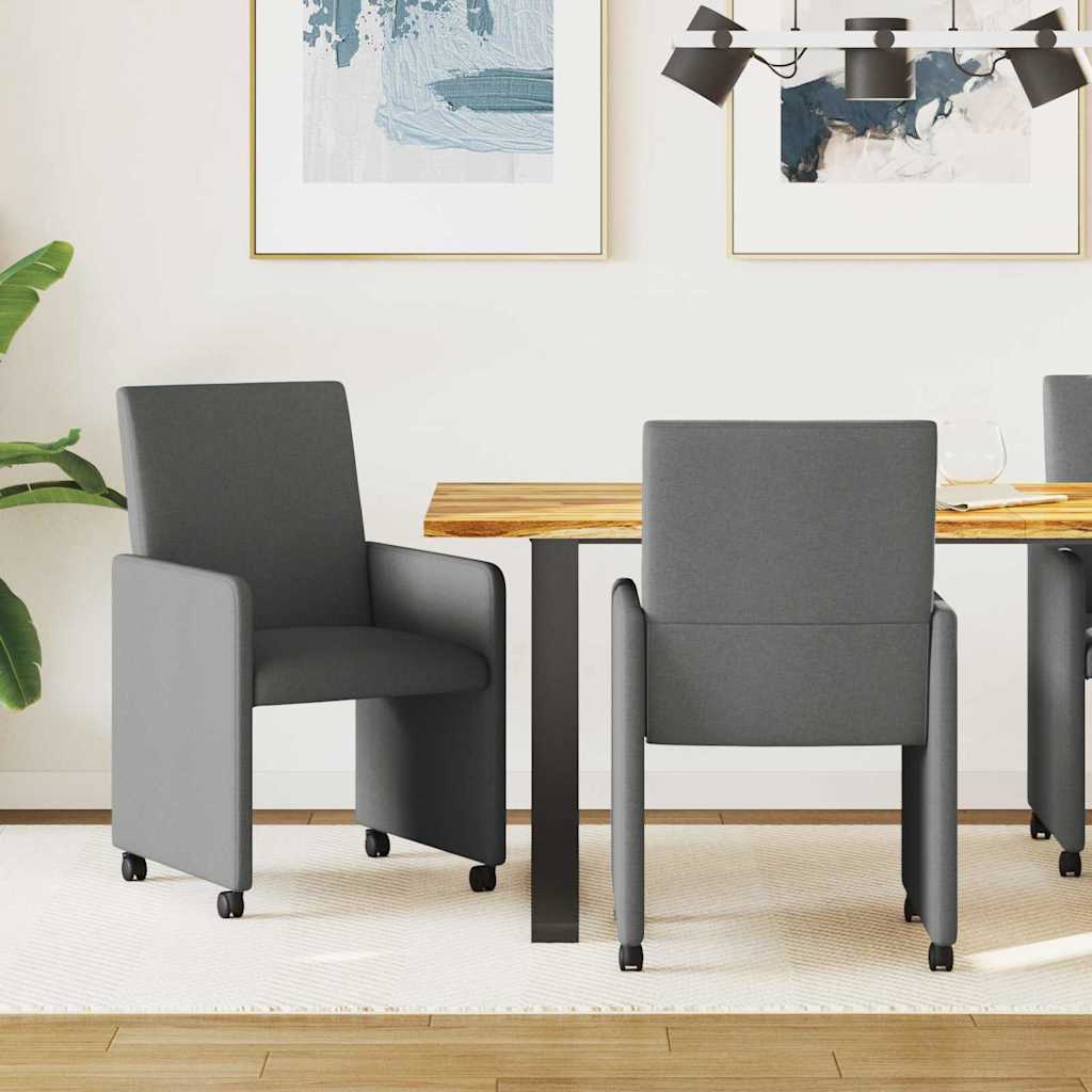 Cadeiras de Jantar 2 pcs Cinzento escuro 57 x 66 x 94 cm tecido