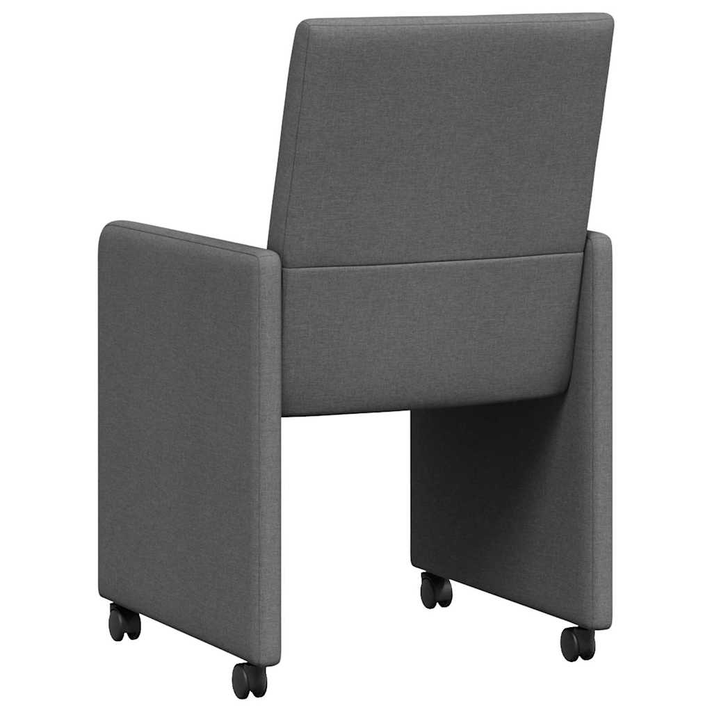 Cadeiras de Jantar 2 pcs Cinzento escuro 57 x 66 x 94 cm tecido