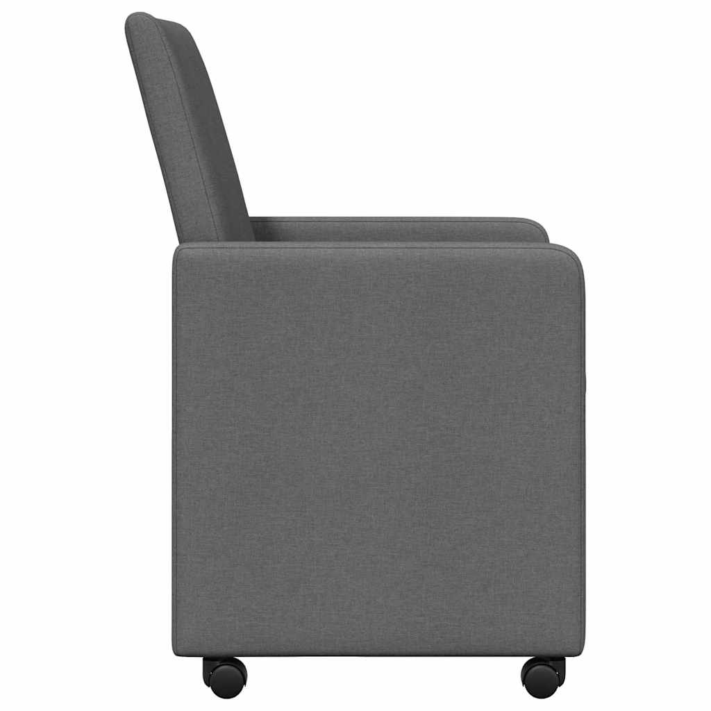 Cadeiras de Jantar 2 pcs Cinzento escuro 57 x 66 x 94 cm tecido