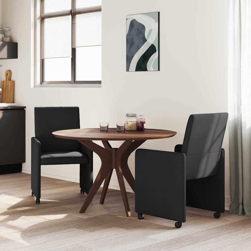 Cadeiras de Jantar com roda 2 pcs Preto 57 x 66 x 94 cm tecido