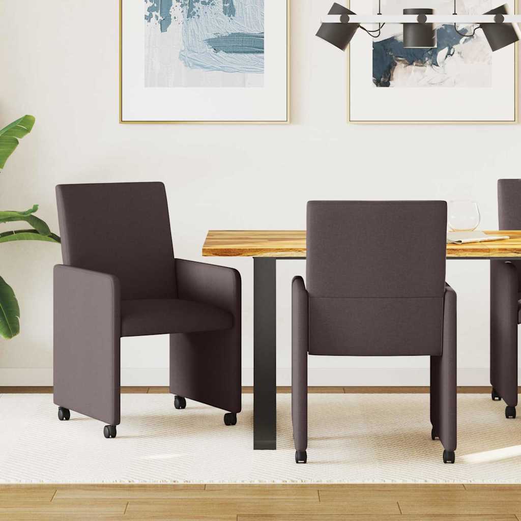 Cadeiras de Jantar 2 pcs Castanho escuro 57 x 66 x 94 cm tecido
