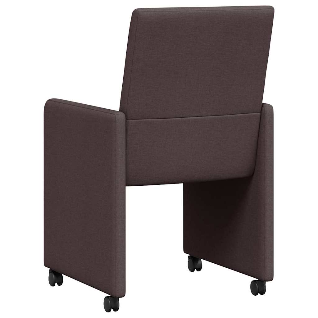 Cadeiras de Jantar 2 pcs Castanho escuro 57 x 66 x 94 cm tecido