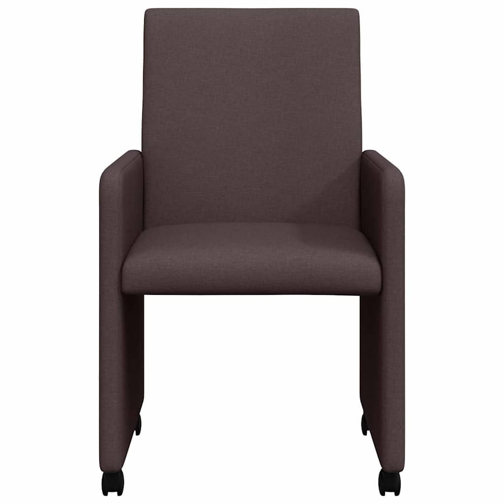 Cadeiras de Jantar 2 pcs Castanho escuro 57 x 66 x 94 cm tecido