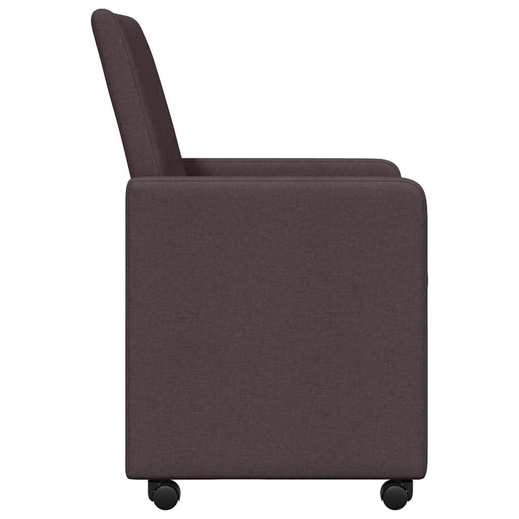 Cadeiras de Jantar 2 pcs Castanho escuro 57 x 66 x 94 cm tecido