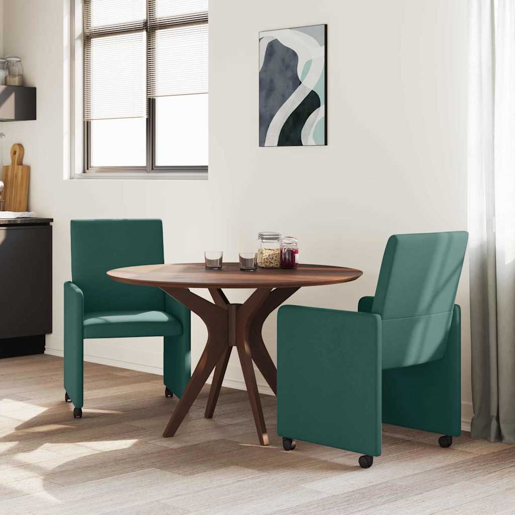 Cadeiras de Jantar 2 pcs Verde-escuro 57 x 66 x 94 cm tecido