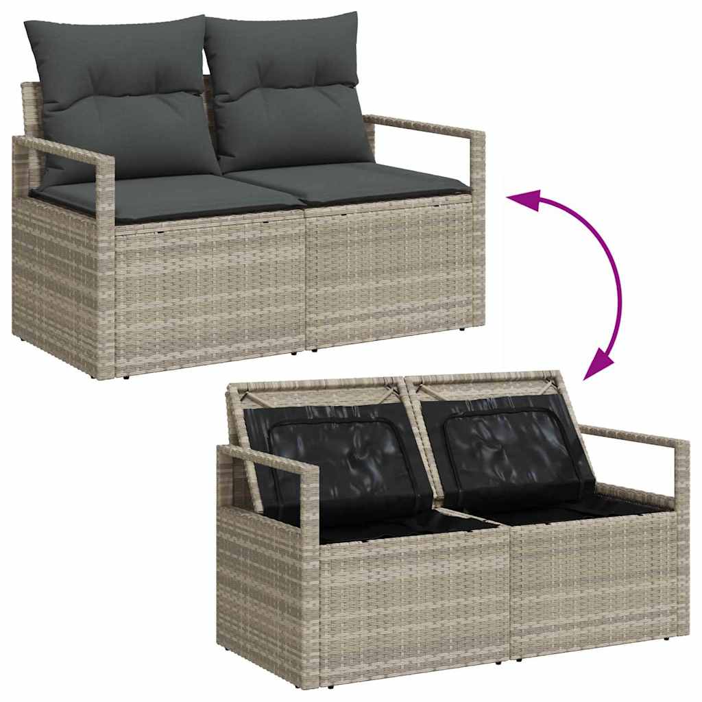 Conjunto de Sofá de Jardim 6 pcs Cinza Claro e Cinza Escuro