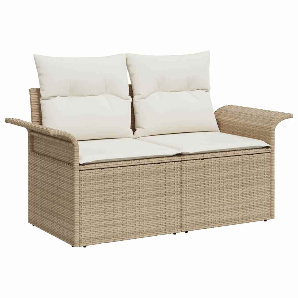 Conjunto de Sofá de Jardim 5 pcs Bege e Creme 55 x 55 x 37 cm
