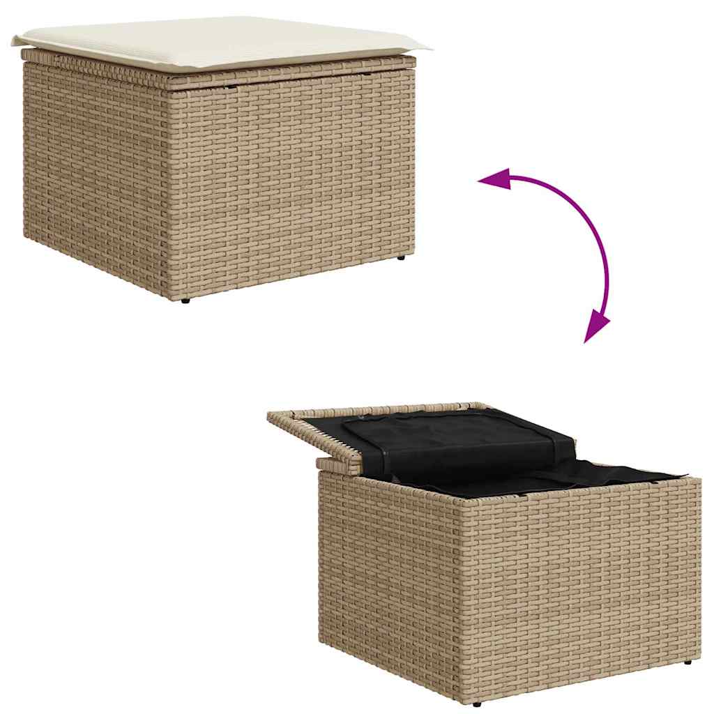 Conjunto de Sofá de Jardim 4 pcs bege e creme 184 x 62 x 85 cm