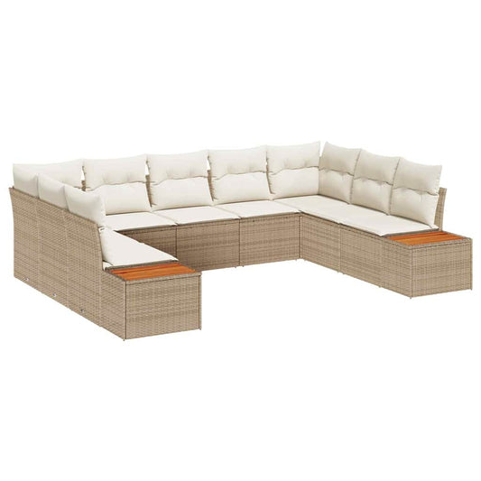 Conjunto de Sofá de Jardim 5 pcs bege e creme 289 x 209 x 85 cm