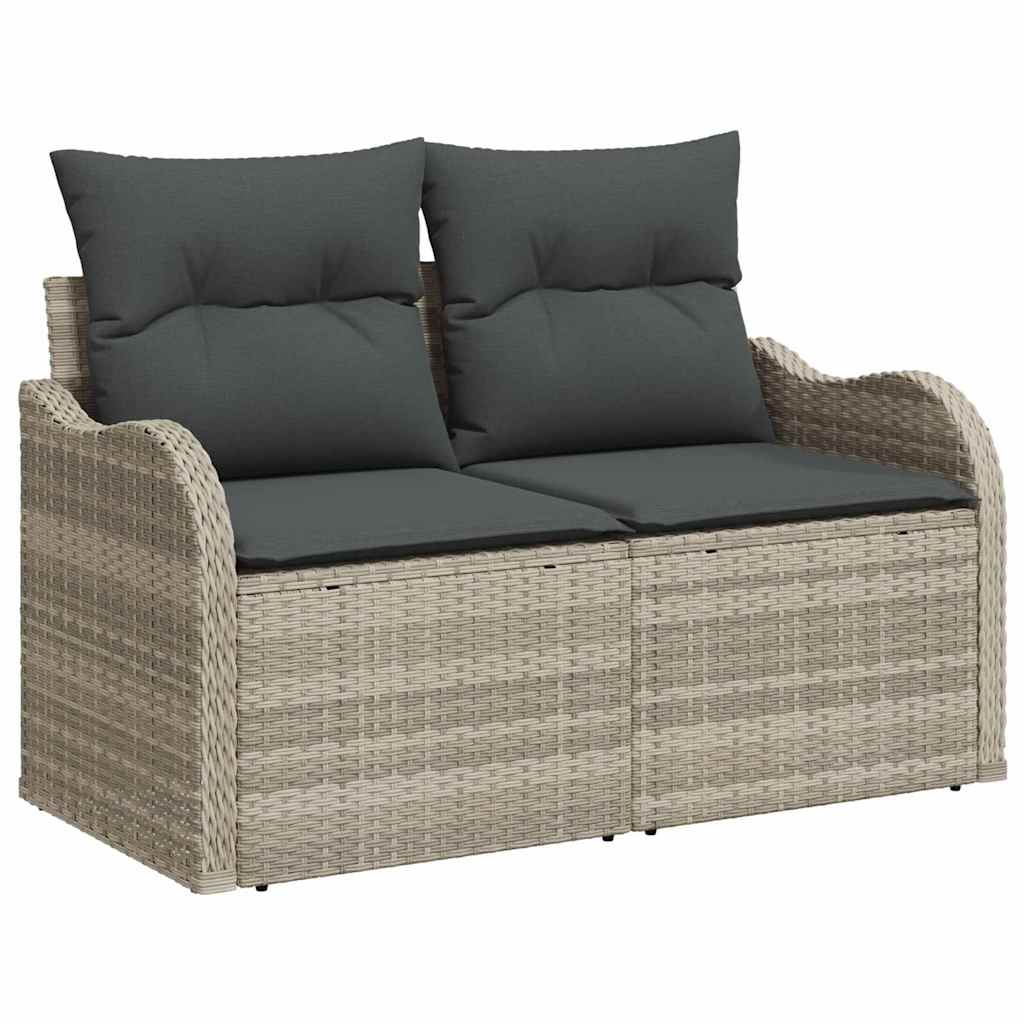 Conjunto de Sofá de Jardim com almofada 6 pcs Cinzento-claro