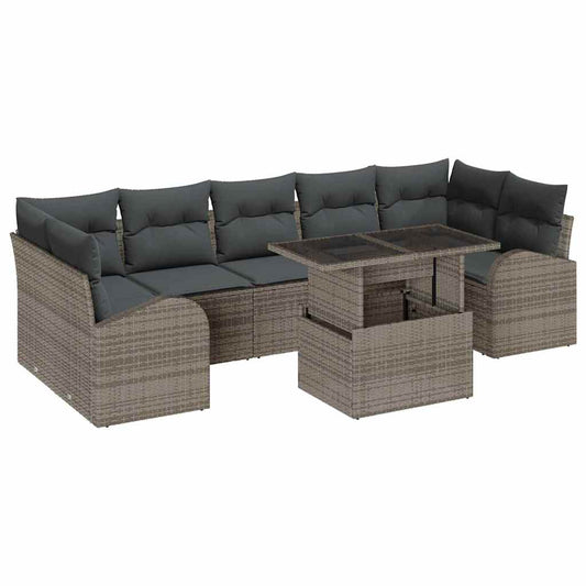 Conjunto de Sofá de Jardim 8 pcs Cinzeto 100 x 55 x 73 cm