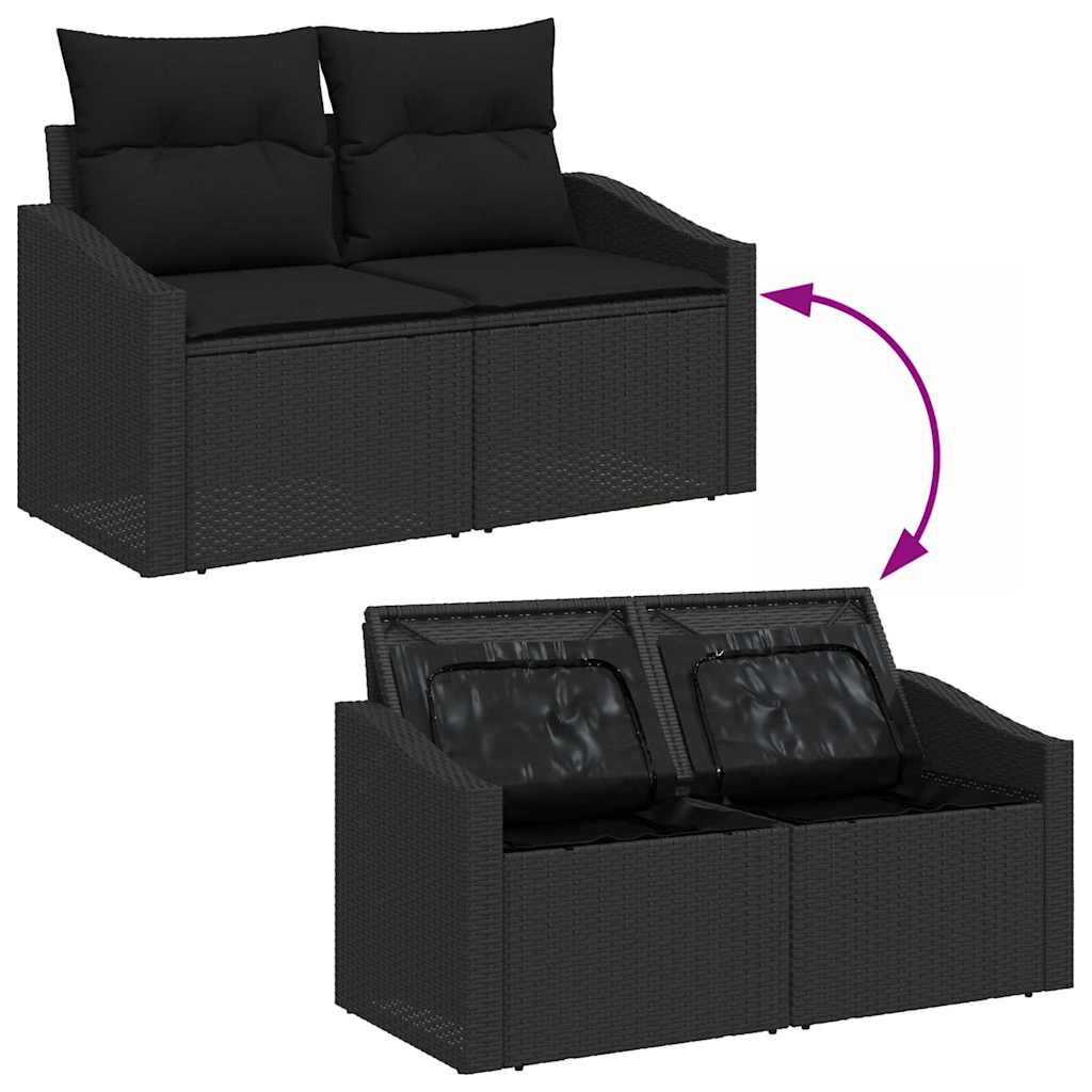 Conjunto de Sofá de Jardim 11 pcs Preto 100 x 55 x 73 cm