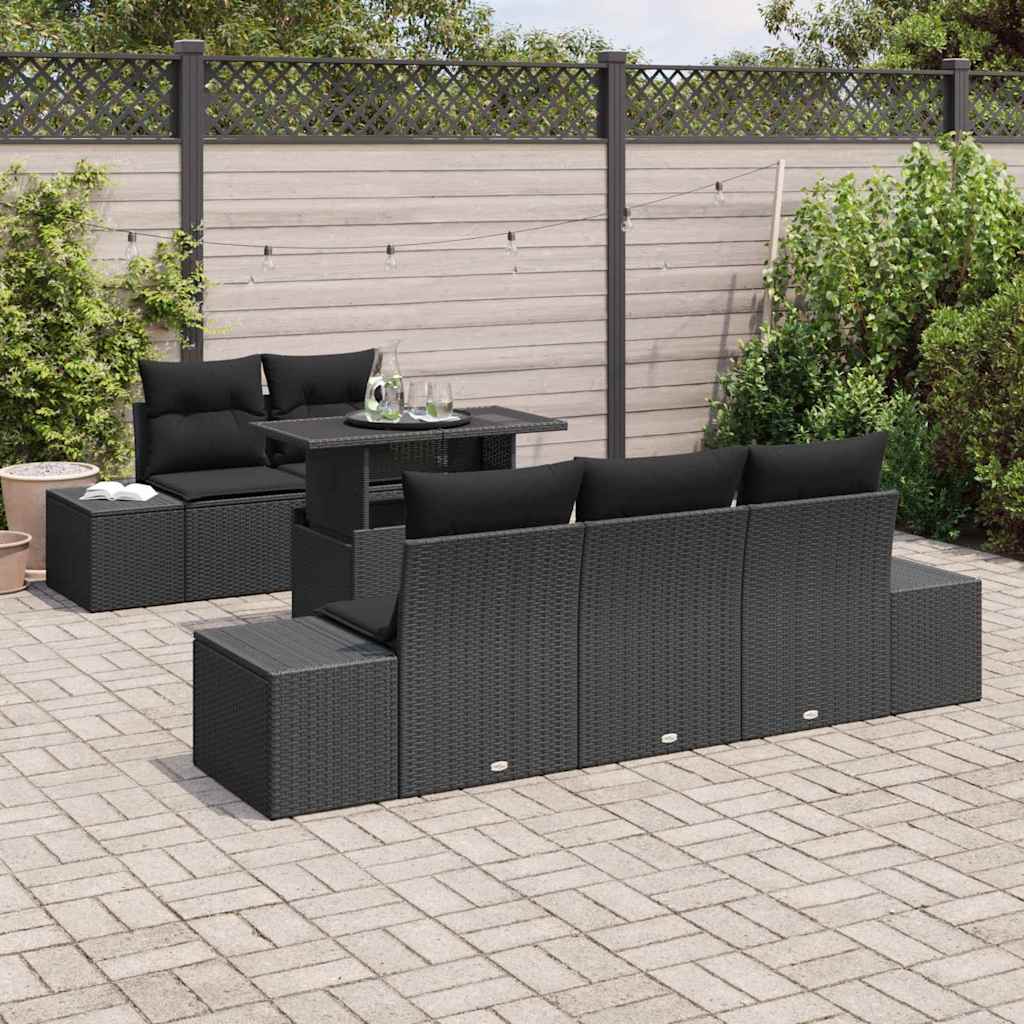 Conjunto de Sofá de Jardim 6 pcs Preto 100 x 55 x 73 cm