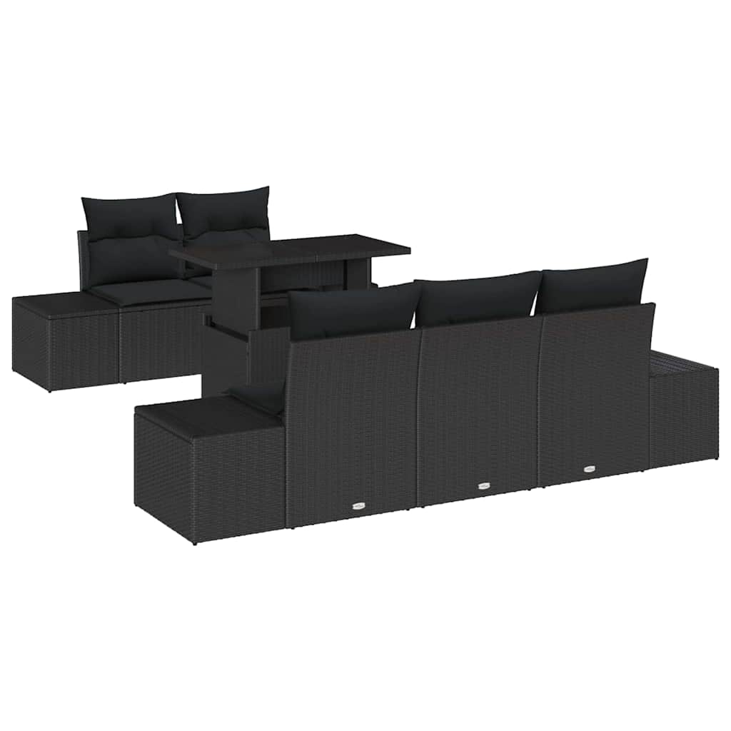 Conjunto de Sofá de Jardim 6 pcs Preto 100 x 55 x 73 cm