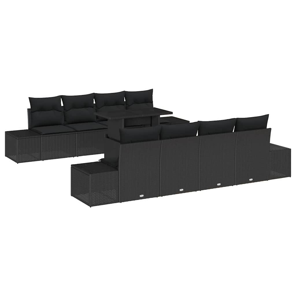 Conjunto de Sofá de Jardim 7 pcs Preto 100 x 55 x 73 cm