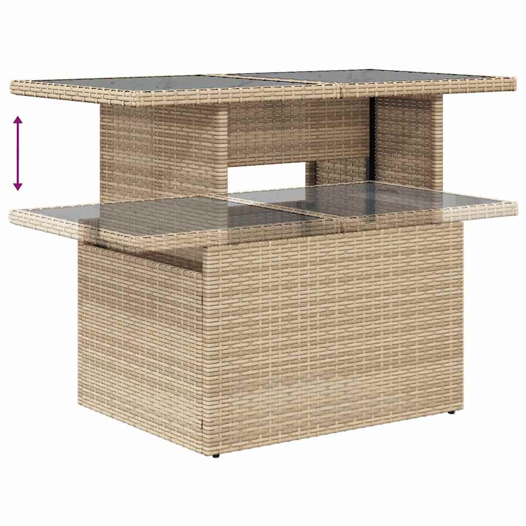 Conjunto de Sofá de Jardim 8 pcs Bege Rattan Sintético