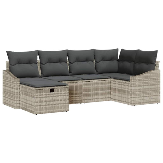 Conjunto de Sofá de Jardim 6 pcs Cinzento-claro 55 x 62 x 69 cm