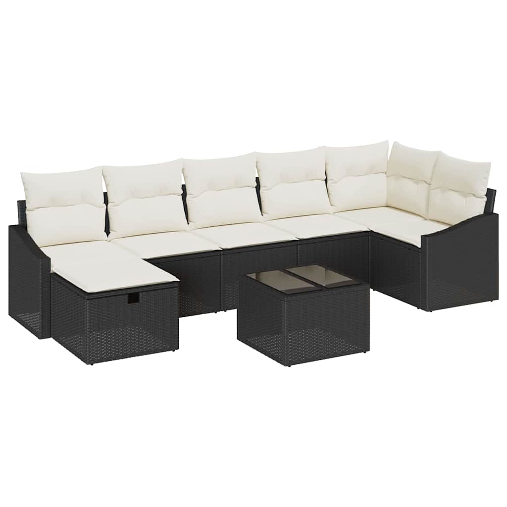 Conjunto de Sofá de Jardim 8 pcs Preto 55 x 62 x 69 cm