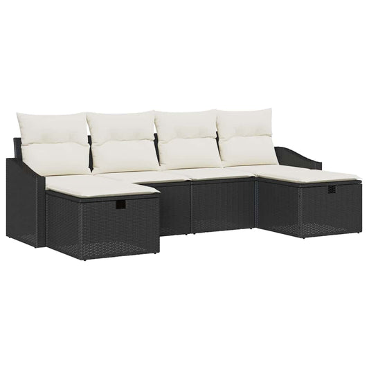 Conjunto de Sofá de Jardim 6 pcs Preto 55 x 62 x 69 cm