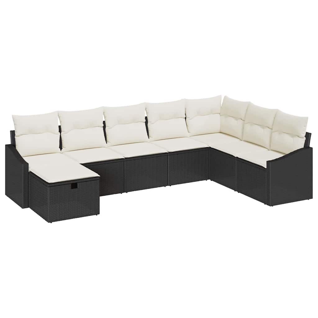 Conjunto de Sofá de Jardim 8 pcs Preto 55 x 62 x 69 cm