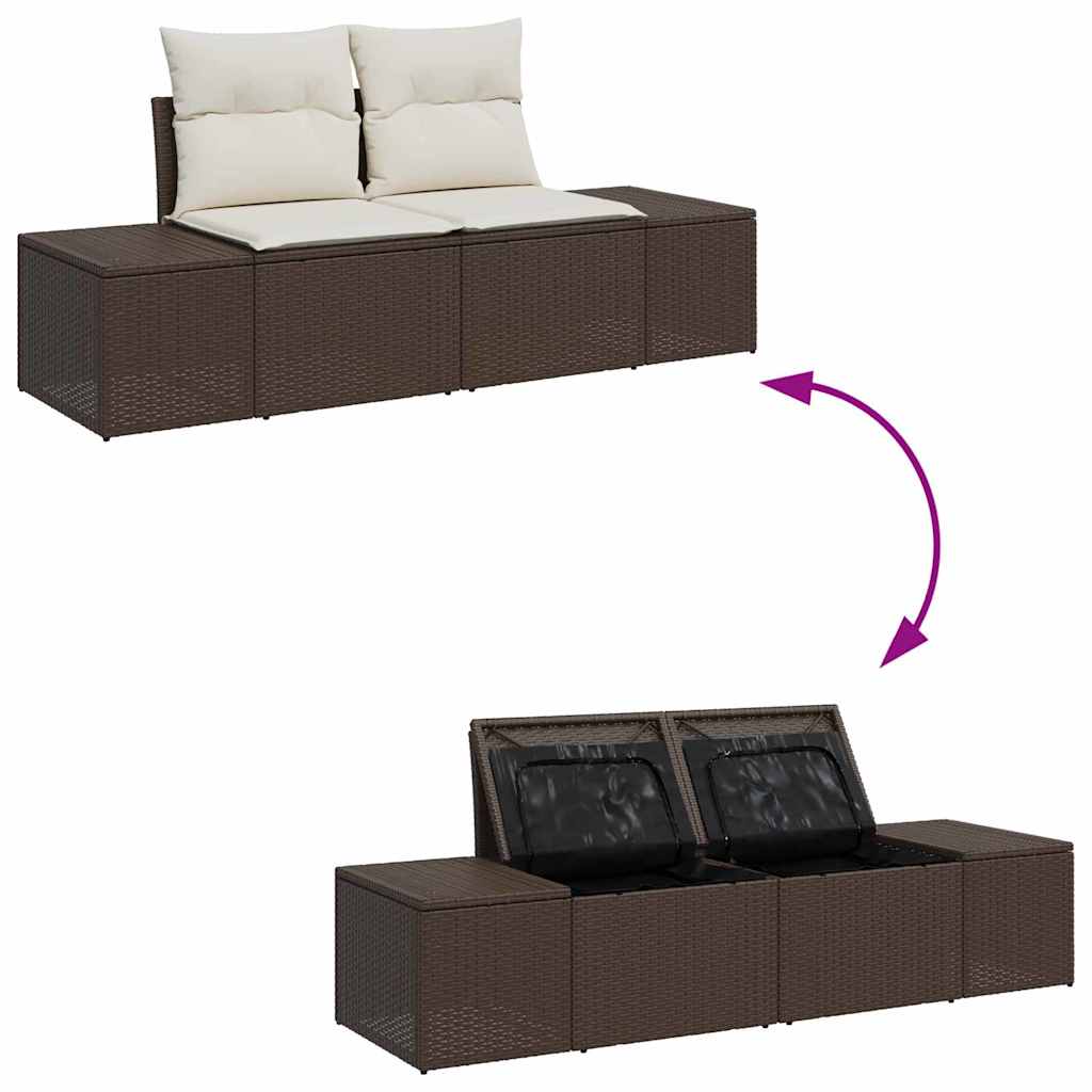 Conjunto de Sofá de Jardim 4 pcs Castanho 55 x 62 x 69 cm