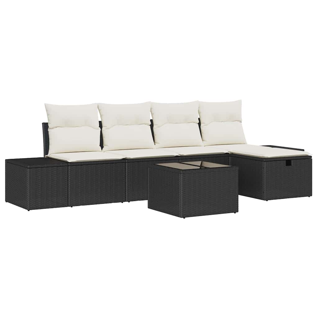 Conjunto de Sofá de Jardim 6 pcs Preto 55 x 62 x 69 cm