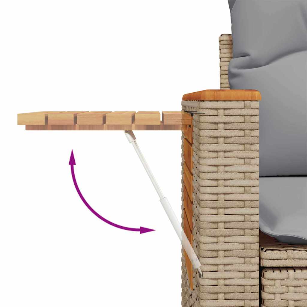 Conjunto de Sofá de Jardim Manual 10 pcs bege e cinzento claro