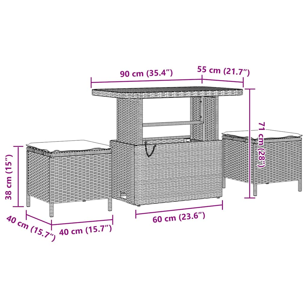 Conjunto de Sofá de Jardim Manual 10 pcs bege e cinzento claro