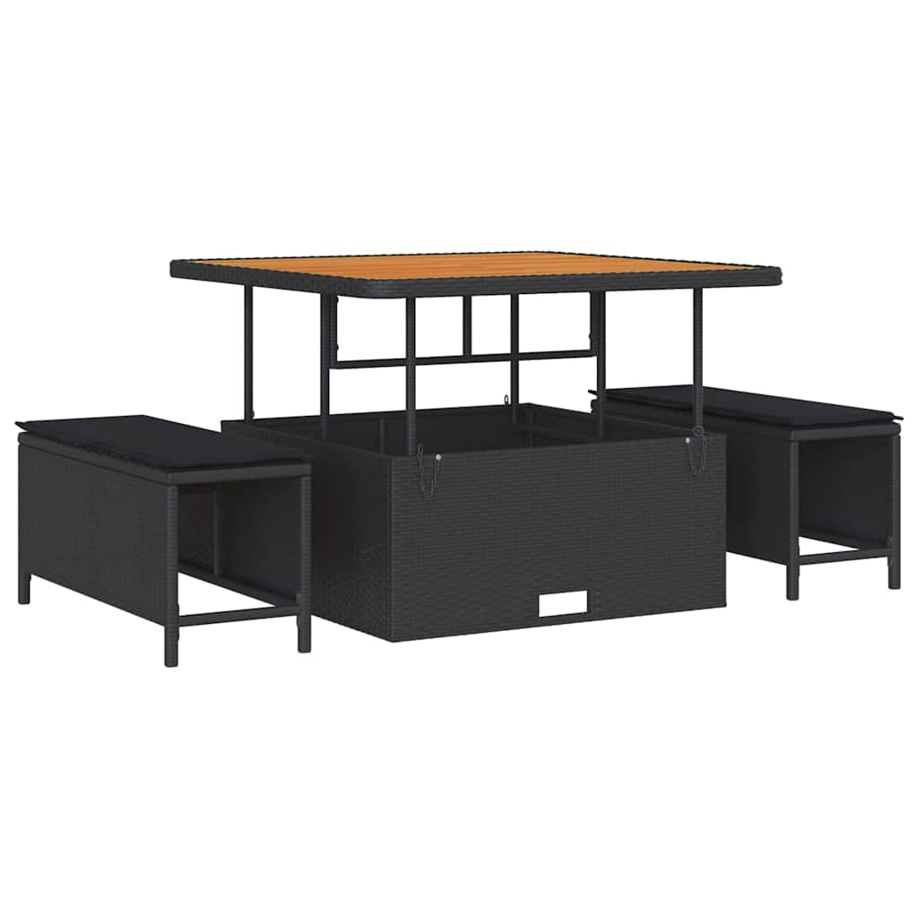 Conjunto de Sofá de Jardim 8 pcs Preto 100 x 100 x 71 cm