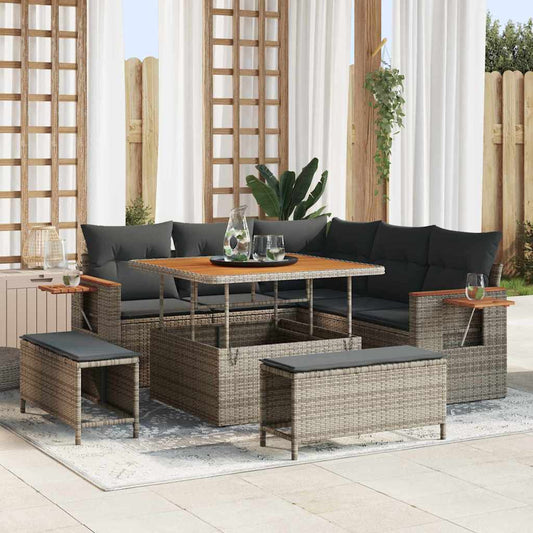 Conjunto de Sofá de Jardim 8 pcs Cinzeto 100 x 100 x 71 cm