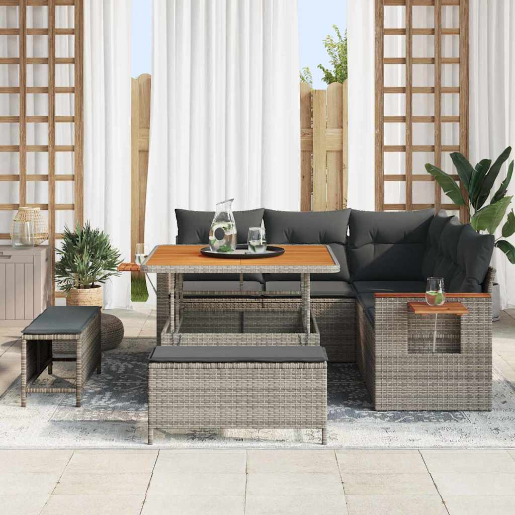 Conjunto de Sofá de Jardim 8 pcs Cinzeto 100 x 100 x 71 cm
