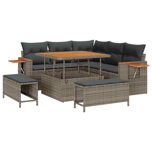 Conjunto de Sofá de Jardim 8 pcs Cinzeto 100 x 100 x 71 cm