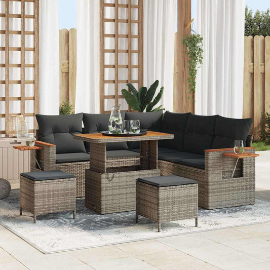 Conjunto de Sofá de Jardim 8 pcs Cinzeto 90 x 55 x 71 cm