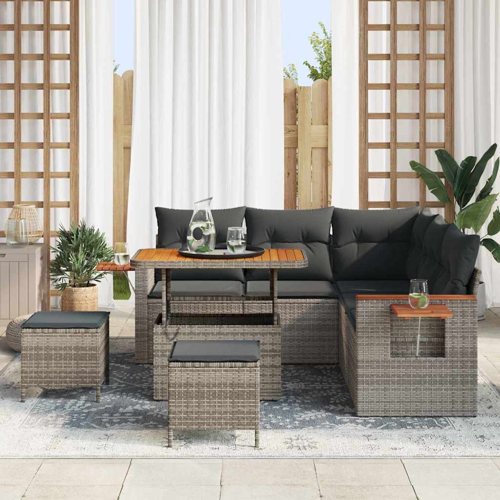 Conjunto de Sofá de Jardim 8 pcs Cinzeto 90 x 55 x 71 cm