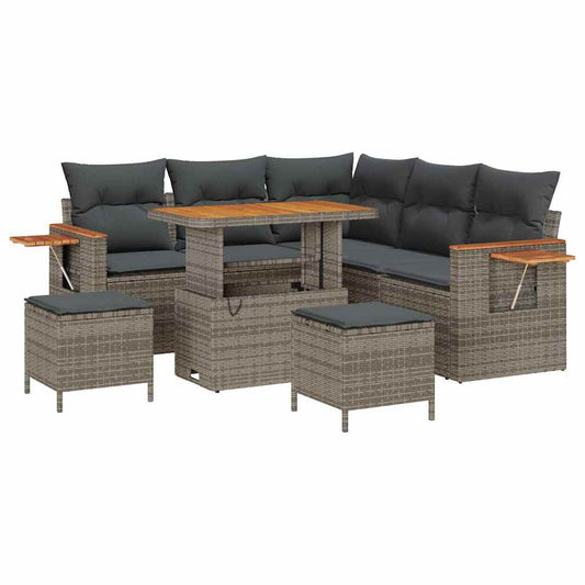 Conjunto de Sofá de Jardim 8 pcs Cinzeto 90 x 55 x 71 cm