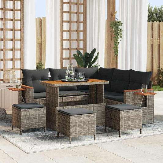 Conjunto de Sofá de Jardim 9 pcs Cinzeto 110 x 55 x 71 cm