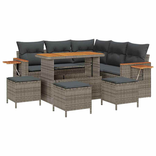 Conjunto de Sofá de Jardim 9 pcs Cinzeto 110 x 55 x 71 cm