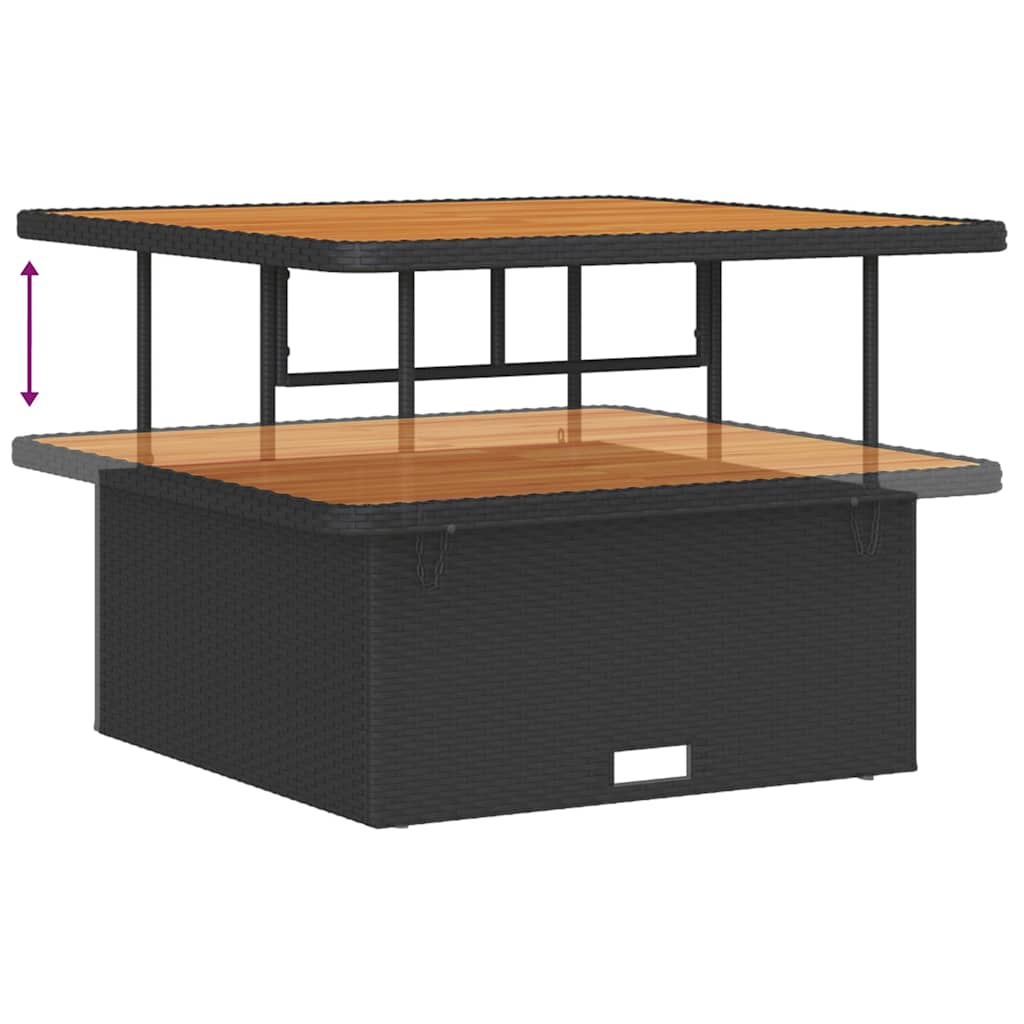 Conjunto de Sofá de Jardim com almofada 9 pcs Preto e creme