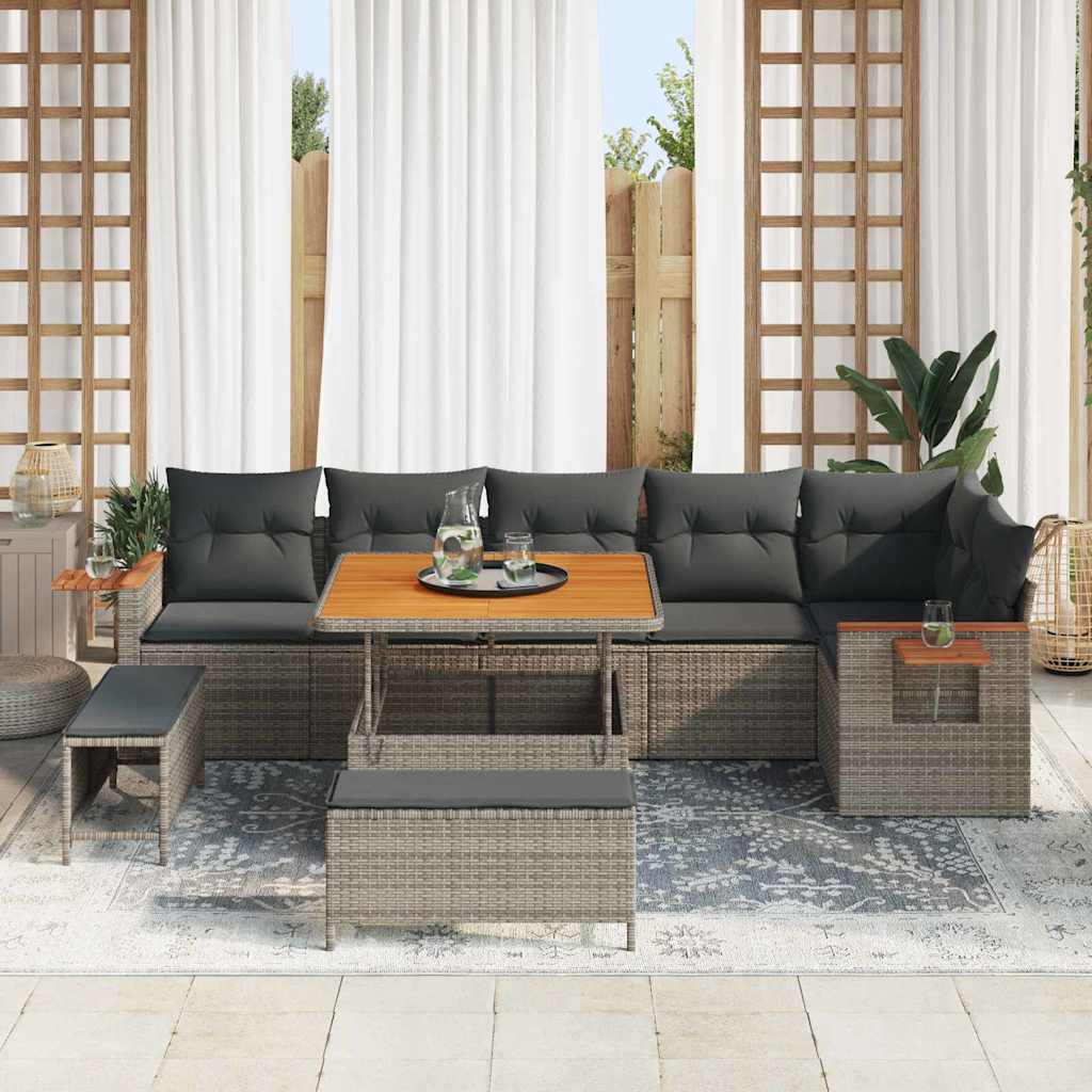 Conjunto de Sofá de Jardim 9 pcs Cinzeto 100 x 100 x 71 cm