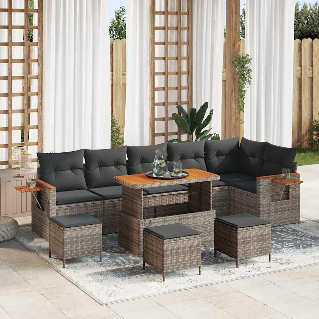 Conjunto de Sofá de Jardim 10 pcs Cinzeto 110 x 55 x 71 cm