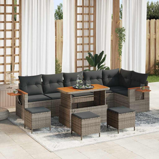 Conjunto de Sofá de Jardim 10 pcs Cinzeto 110 x 55 x 71 cm