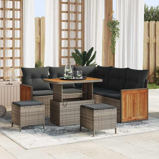 Conjunto de Sofá de Jardim 8 pcs Cinzeto 90 x 55 x 71 cm