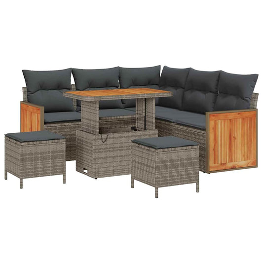 Conjunto de Sofá de Jardim 8 pcs Cinzeto 90 x 55 x 71 cm