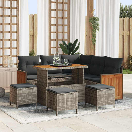 Conjunto de Sofá de Jardim 9 pcs Cinzeto 110 x 55 x 71 cm