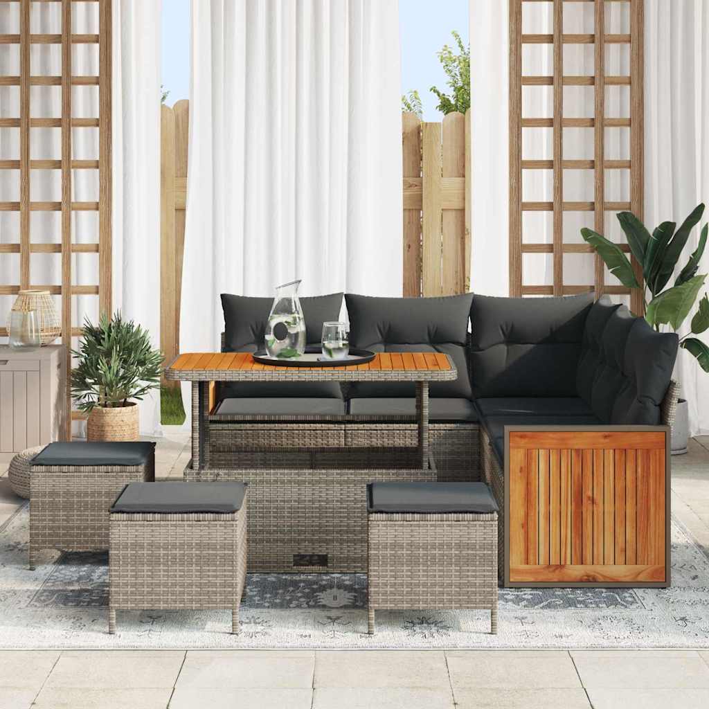 Conjunto de Sofá de Jardim 9 pcs Cinzeto 110 x 55 x 71 cm