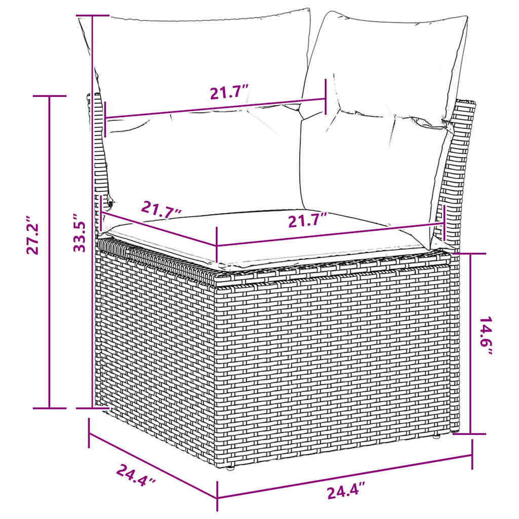 Conjunto de Sofá de Jardim 9 pcs Preto 100 x 100 x 71 cm