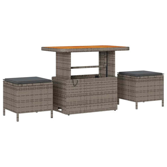 Conjunto de Sofá de Jardim com almofada 9 pcs Cinzeto